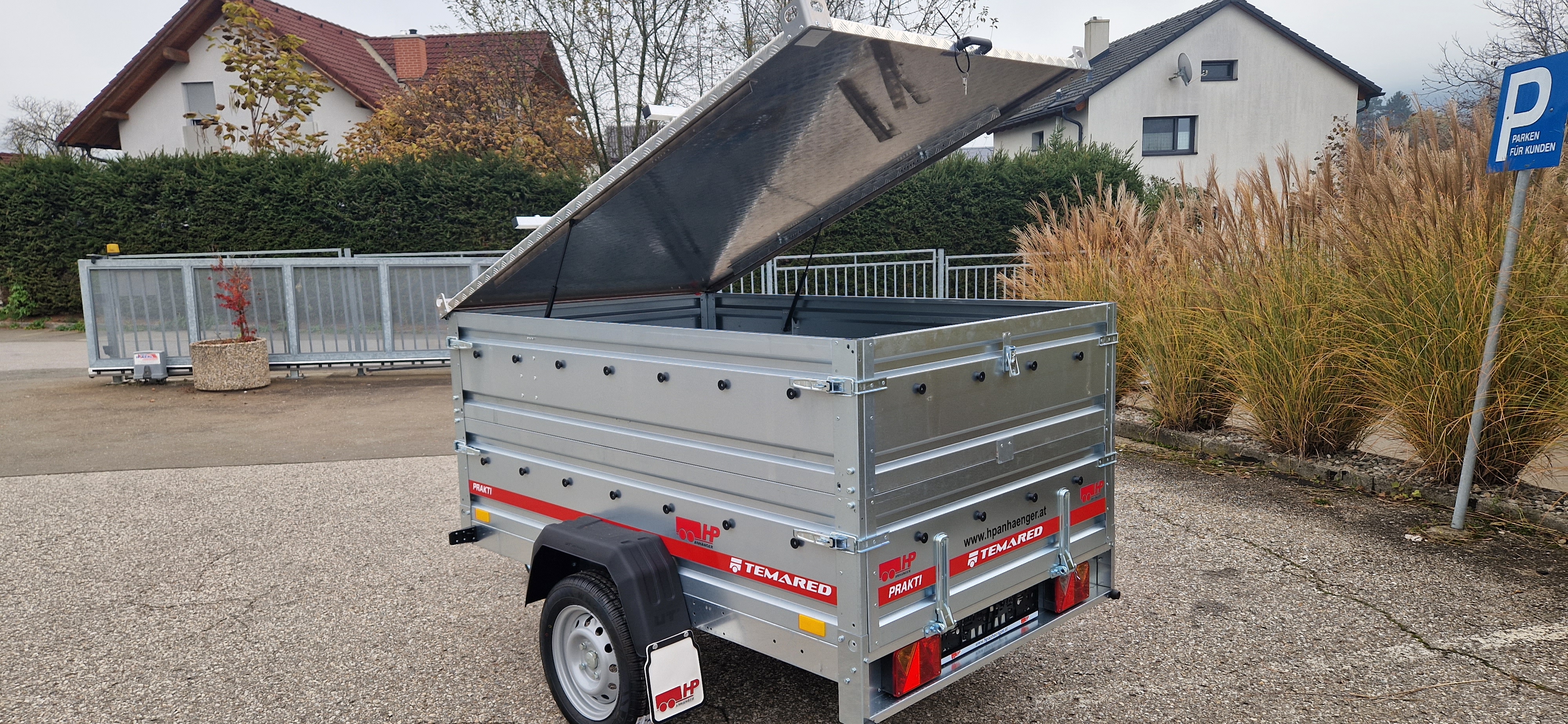 PKW-Anhänger, Autoanhänger, Deckelanhänger HP 2012 UKAD, 2010 x 1250 x 850 mm, 750 kg ungebremst inkl. Kippdeichsel